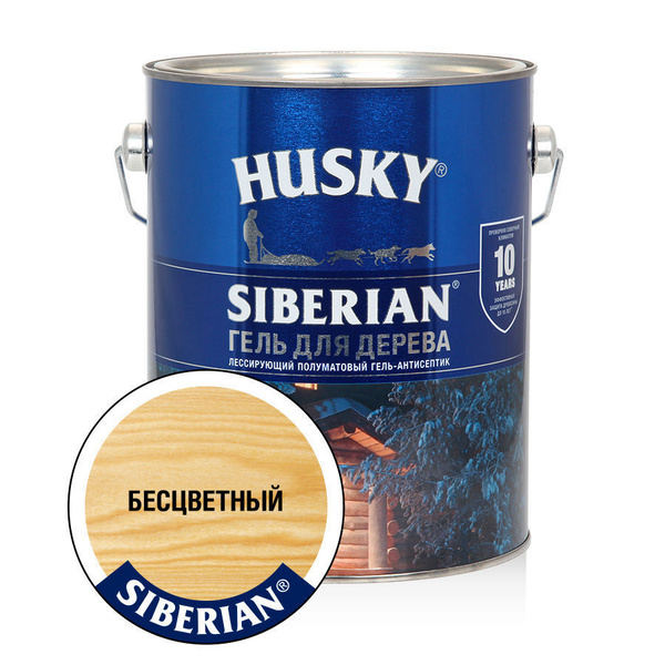 HUSKY SIBERIAN Гель для дерева полуматовый бесцветный (2,7л) - купить ...