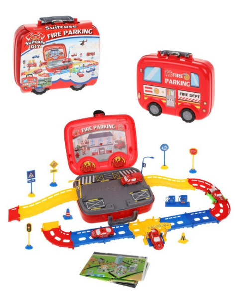 Игровой набор "Паркинг" НАША ИГРУШКА 39 деталей (4шт транспорт, чемодан ...