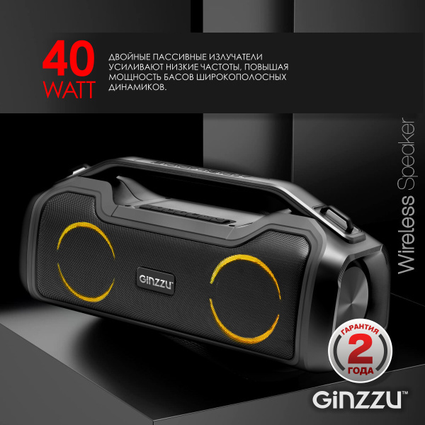 Беспроводная колонка Ginzzu GM-905B_40Вт - купить по доступным ценам в ...