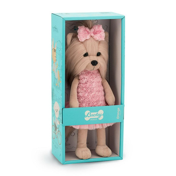 Мягкая игрушка Orange Toys Собачка Lucky Yoyo: Розовый микс с каркасом ...