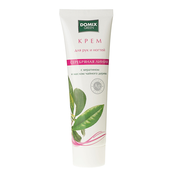Domix Green Крем для рук и ногтей с кератином и маслом чайного дерева и ...
