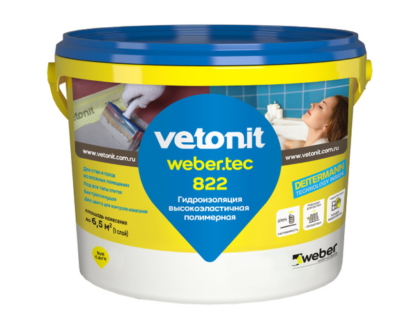 Мастика гидроизоляционная vetonit weber.tec 822, розовая, 4 кг - купить ...