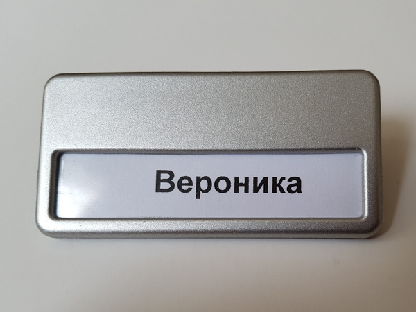 Бейдж Импульс серебряный на булавке с окном купить на OZON по низкой ...