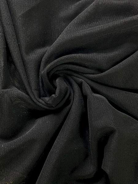 Ткань для шитья, Эластичная сетка мелкая ячейка черная , 200*150 см .