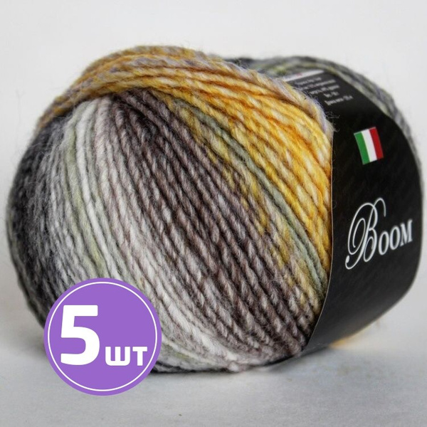 Пряжа полушерсть для вязания крючком, спицами SEAM BOOM, средняя ...