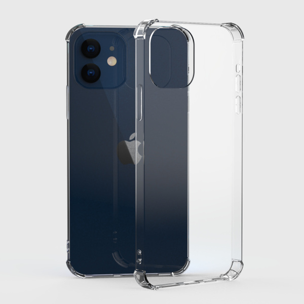 Чехол прозрачный противоударный с защитой экрана и камеры на iPhone 12 ...