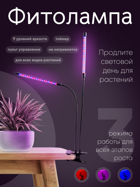 Фитолампа для растений Avrora Light полный спектр, ультрафиолетовая LED ...