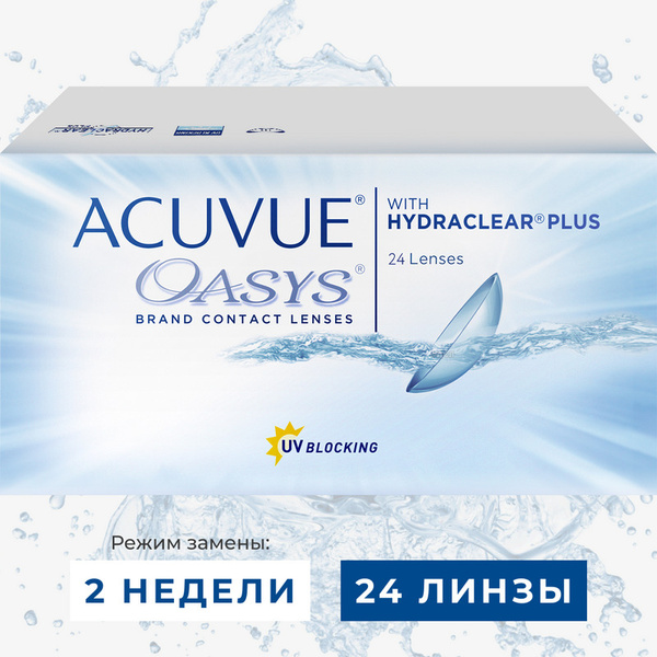 Контактные линзы Acuvue Oasys with Hydraclear Plus, Двухнедельные, -1. ...
