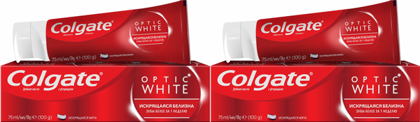 Зубная паста Colgate Optic White Искрящаяся белизна, комплект: 2 ...