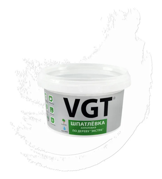 Шпатлевка по дереву VGT / ВГТ Экстра, акриловая Белая 1 кг, 1 шт купить ...