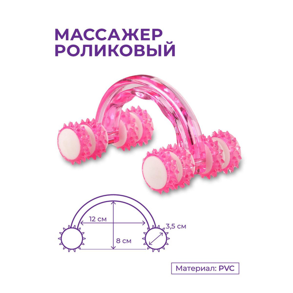 Ролик массажный Дуга антицеллюлитный / Массажер для тела INDIGO розовый ...