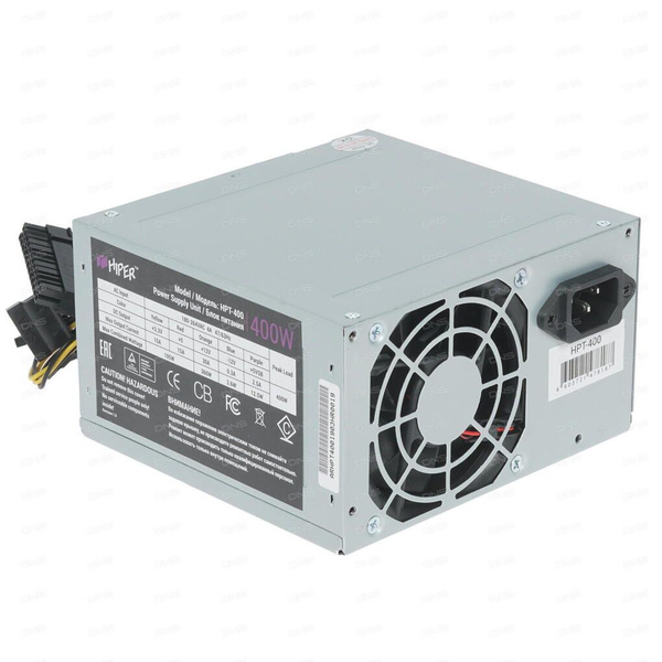 Блок питания HIPER HPT-400 (HPT-400) серый - 400 Вт, EPS12V, 20 + 4 pin ...
