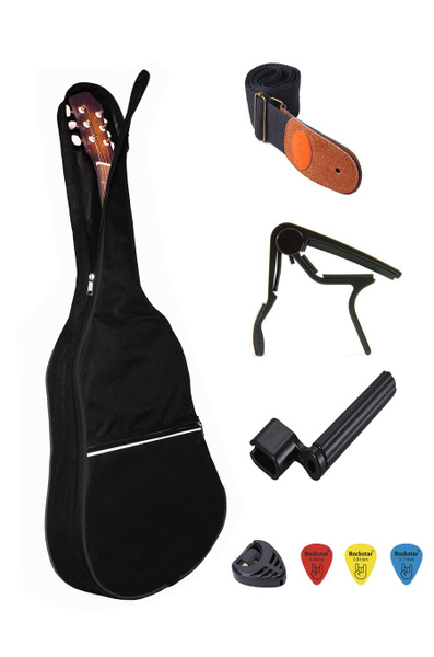 Набор для акустической гитары: Чехол+Ремень+Каподастр+Медиаторы ...