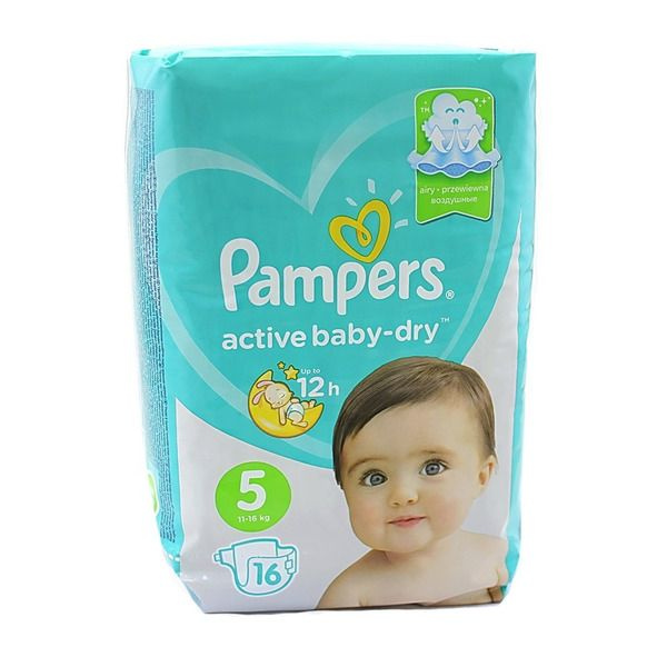 Подгузники Pampers Active Baby-dry 5 размер, для малышей от 11 до 16 кг ...