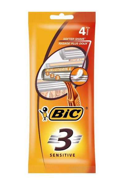 BIC Станки одноразовые BIC 3 Sensitive (4шт.) с тремя лезвиями - купить ...