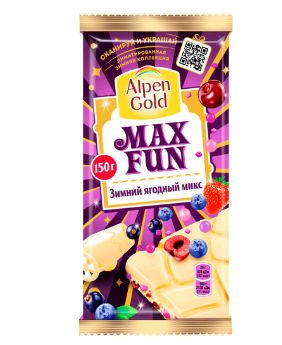 Шоколад Alpen Gold Max Fun белый Зимний ягодный микс 150гр.*3шт ...