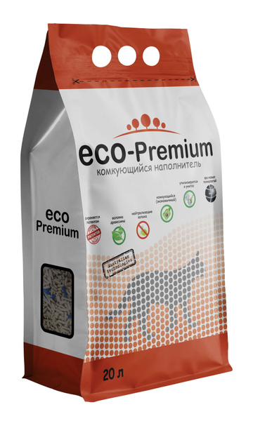 Наполнитель древесный комкующийся, ECO-Premium (Эко-премиум) Blue, без ...