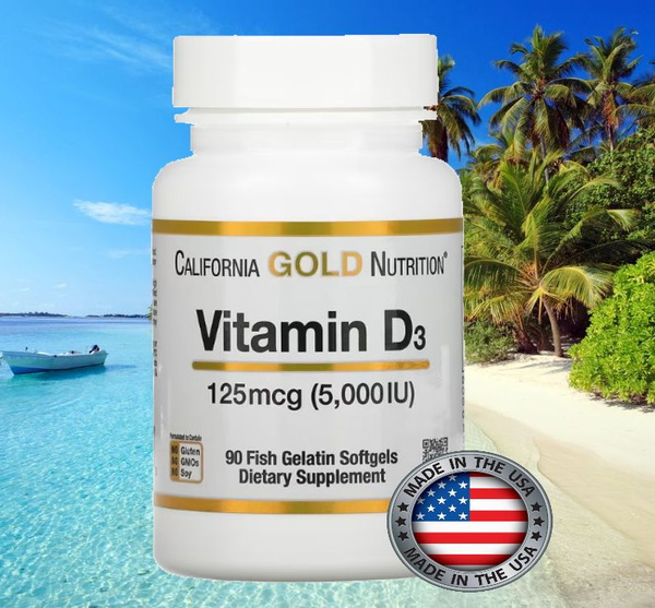 California Gold Nutrition, витамин Д3 5000 МЕ 90 капсул - купить с ...