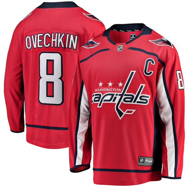 NHL Washington Capitals Alexander Ovechkin 8 Fanatics Branded Red Breakaway Player Jersey