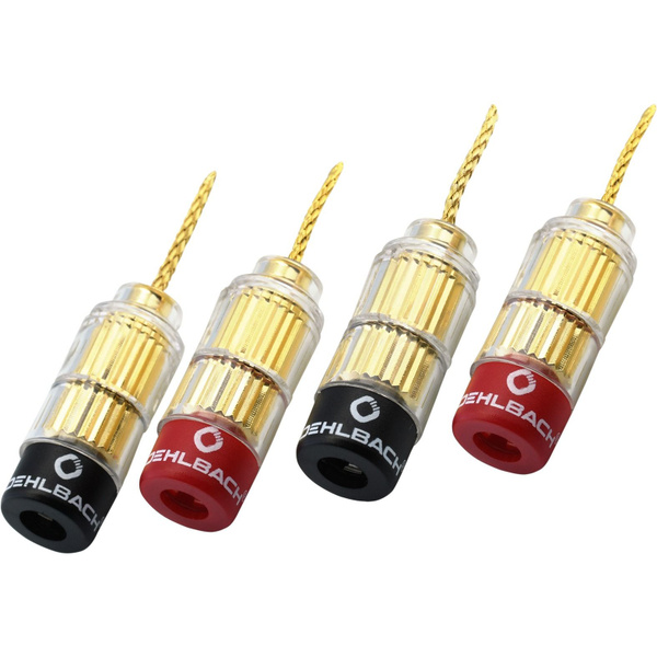 Pack De 4 Connecteurs Banana Flex Or Oehlbach 3022 - Pour Câbles 1,5 à 6 Mm²