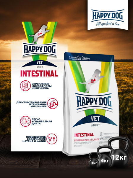 Сухой корм Happy Dog VET Diet Intestinal для собак с чувствительным ...