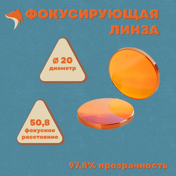 Линза фокусирующая PVD ZnSe D20 F50,8 для лазерного CO2 станка купить ...