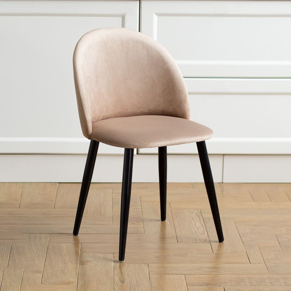 Стул Гринвич бежевый велюр кухонный мягкий со спинкой для дома, для ...