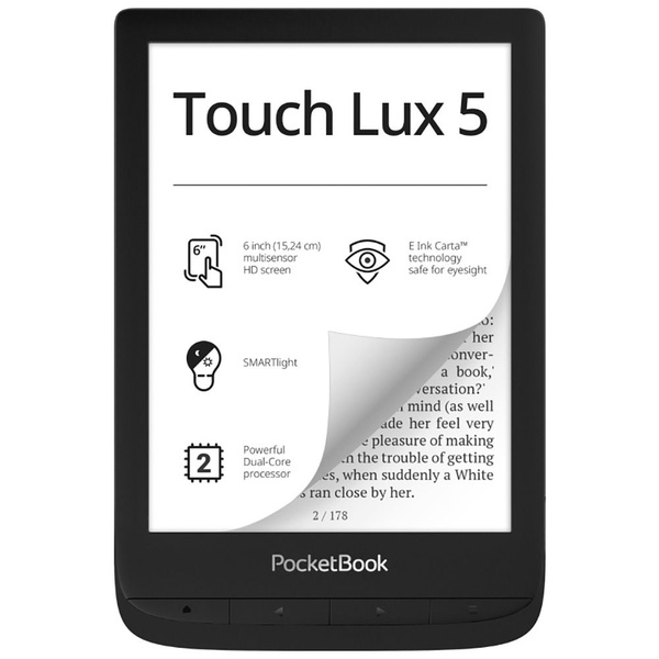 Электронная книга Pocketbook Touch Lux 5 InkBlack_143621, Монохромный ...