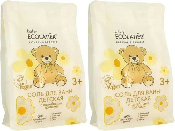 Ecolatier Соль для ванн Детская Green, 600 г, 2 уп - купить с доставкой ...