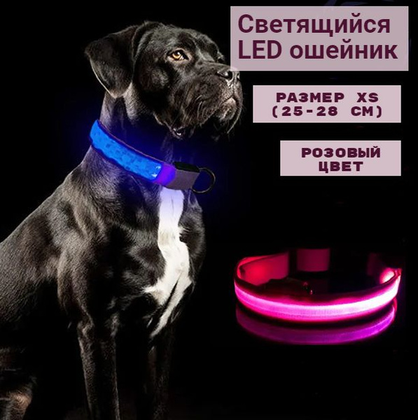 Светящийся ошейник для собак, для крупных, средних и маленьких пород ...