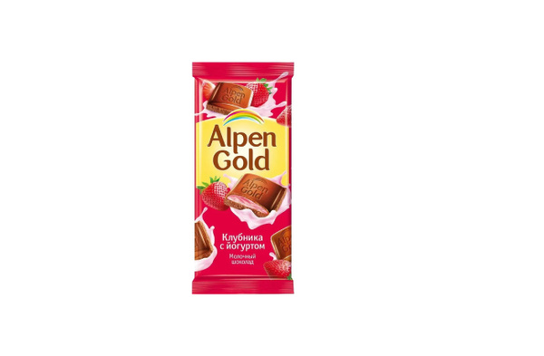 Alpen Gold Шоколад молочный, клубника, йогурт, 85 гр - купить с ...