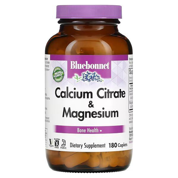 Bluebonnet Nutrition, цитрат кальция с магнием, 180 капсул купить на ...