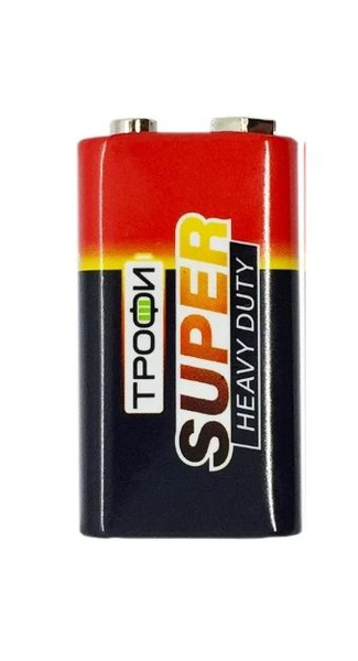 Батарейка Трофи SUPER HEAVY DUTY модель 6F22 крона, солевые 9V 1шт ...