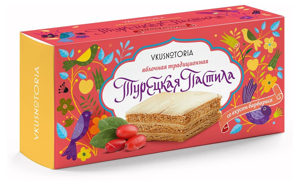Пастила Vkusnotoria Турецкая со вкусом барбариса, 100 г, 5 шт - купить ...