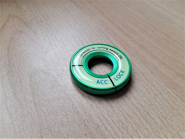 Кольцо замка зажигания декоративное с фосфорной подсветкой алюминиевое ...