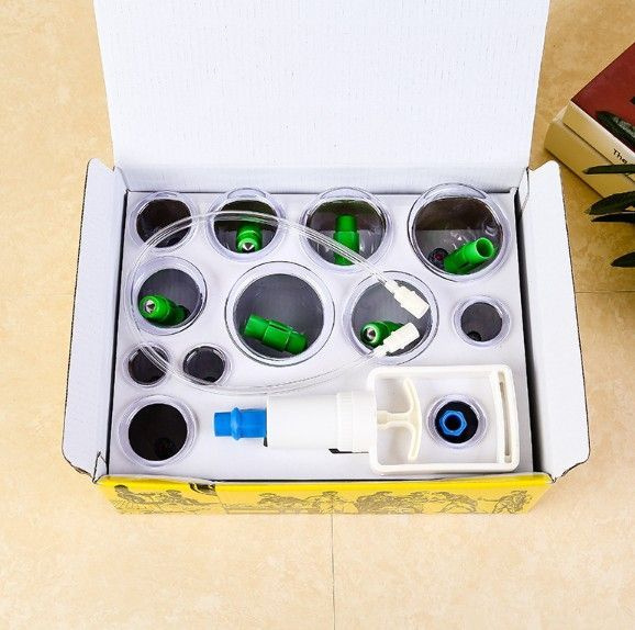 Вакуумные банки для хиджамы и массажа с насосом и 6 магнитами, набор 12 ...