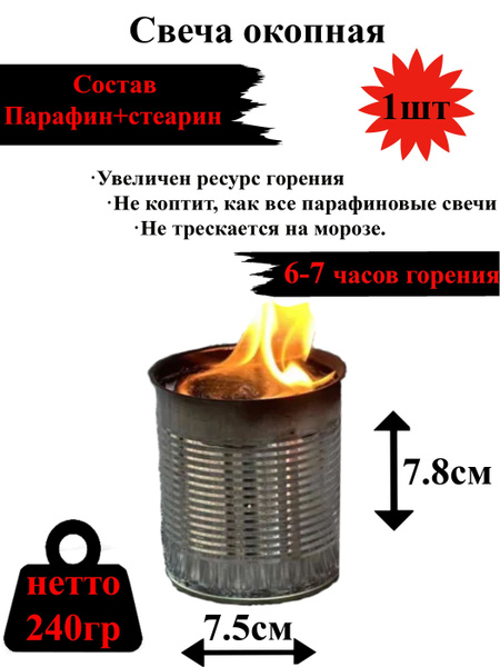 Свеча окопная, армейская, походная, уличная, блиндажная купить c ...