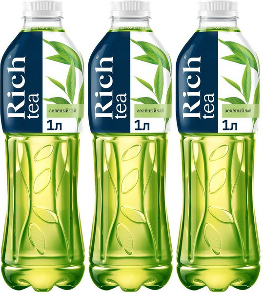 Холодный чай Rich зеленый, комплект: 3 бутылки по 1 л - купить с ...