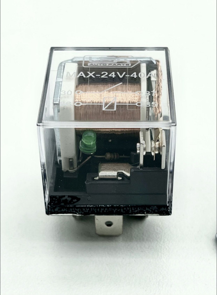 Реле электромагнитное замыкающее 4-х контактное с диодом 24V (40A) с ...
