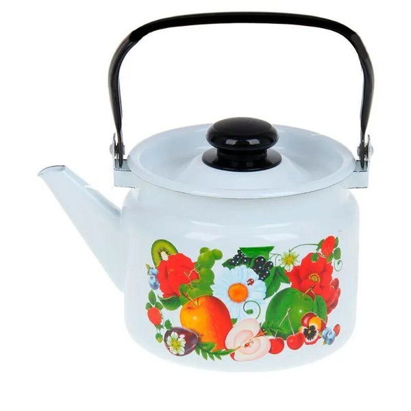Чайник эмалированный для всех видов плит, ретро чайник для плиты 2 ...