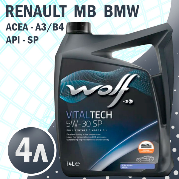 Масло моторное Wolf VITALTECH 5W-30 Синтетическое - купить в интернет ...