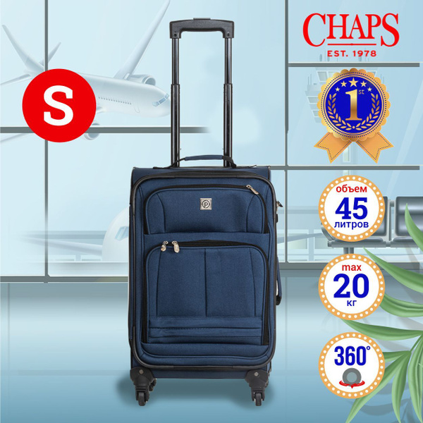 Чемодан Chaps Priority HT-120-S, blue 45 литров, размер S (20") 34х23 ...