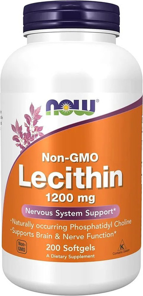 Лецитин соевый NOW Lecithin 1200 mg - 200 капсул - купить с доставкой ...