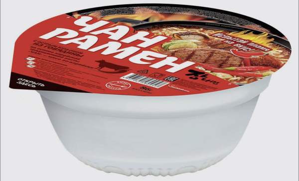 Доширак Чан Рамён СУП лоток со вкусом ОСТРОЙ ГОВЯДИНЫ 24 шт по 86 гр ...