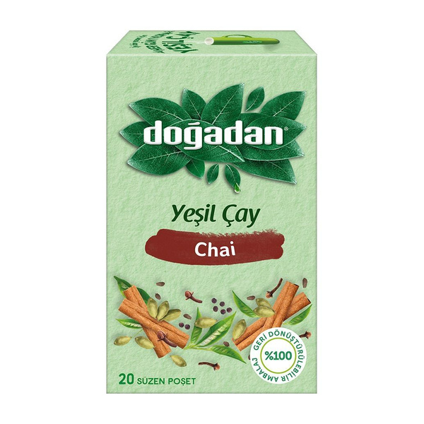 DOGADAN Чай в пакетиках Зеленый чай со вкусом Семен Чия (Yesil cay CHAI ...