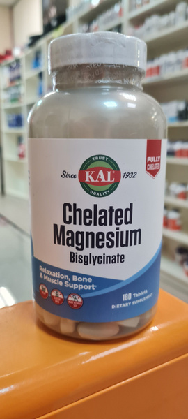 KAL Chelated Magnesium Bisglycinate 180 tabs, Кал Хелатный бисглицинат ...