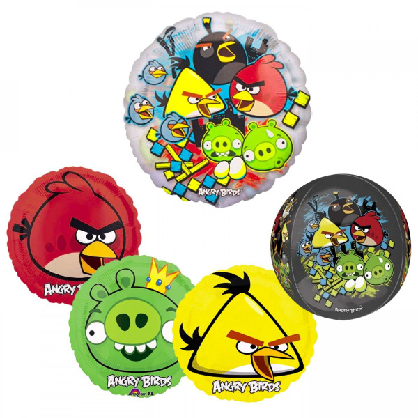 Набор фольгированных шаров для гелия Энгри Бердз, Angry Birds - купить ...