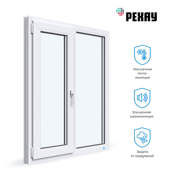 Пластиковое окно ПВХ REHAU BLITZ 1200х1200 мм (ВхШ), двухстворчатое ...