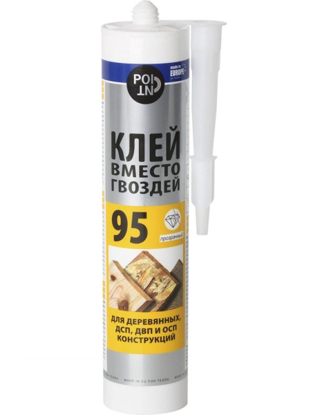Монтажный клей Point жидкие гвозди для дерева 280 мл0.3 кг, белый ...