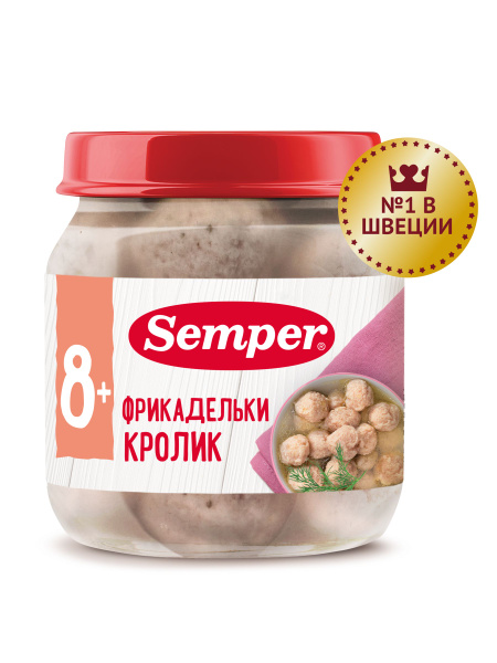 Фрикадельки мясные детские Semper Кролик, с 8 месяцев, 100 г - купить с ...